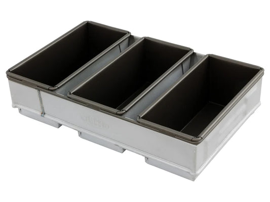 Commercial 3 Tray 450g Loaf Baking Pan - Heavy Duty with Non-Stick Tins