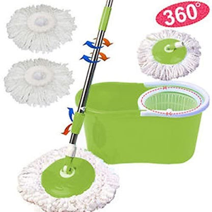 360° Spin Mop with 2 Microfiber Mop Heads