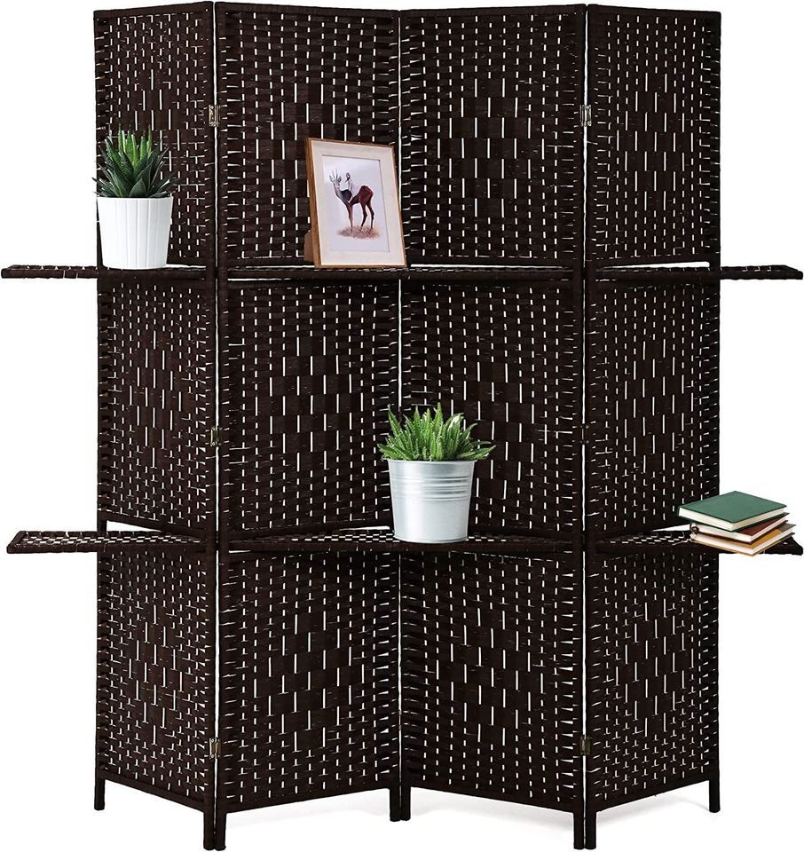Room Divider 4 Panel With Shelves SPY-09