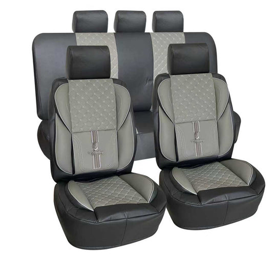 Leather Car Seat Covers GRAY AND BLACK
