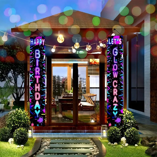 Happy Birthday Banner Fluorescent (Diagonal)