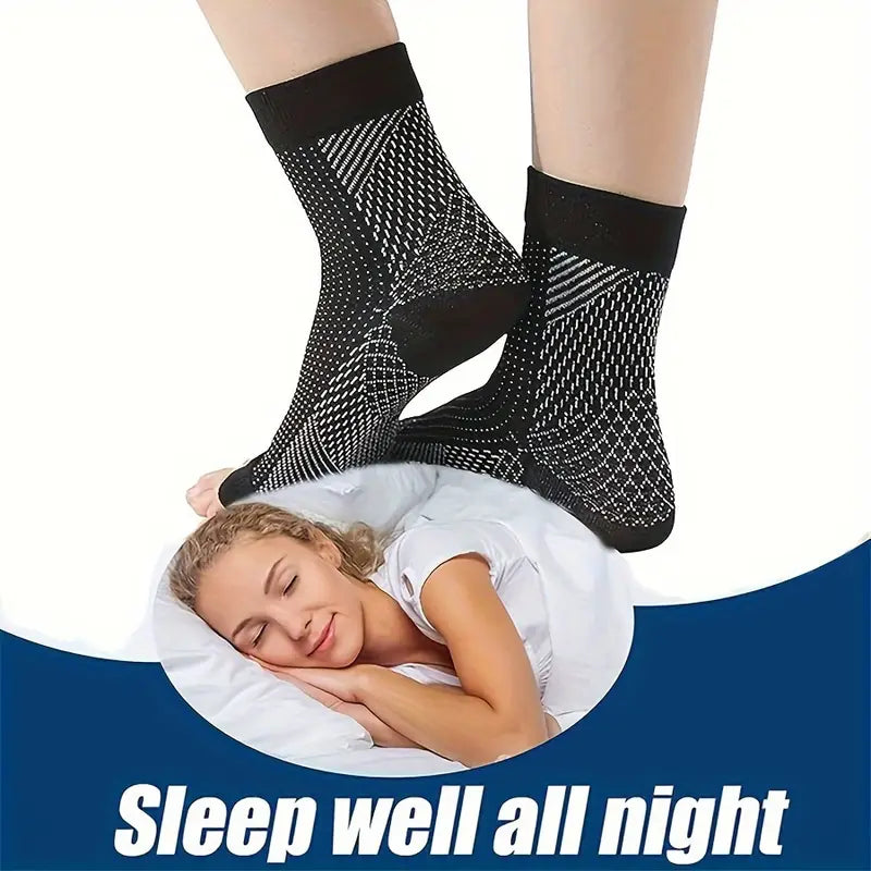 4 Pairs Compression Socks for Neuropathy with Arch Support