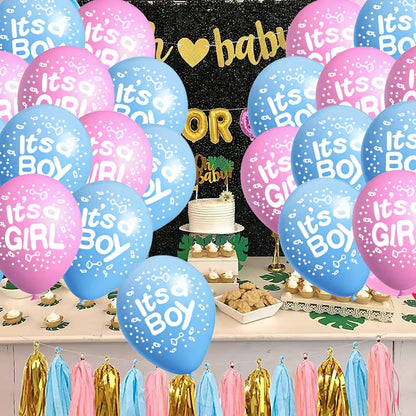 16pcs Blue and Peach Balloons
