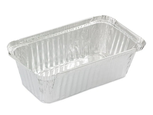 50 Small Oblong Foil Tray Containers - 415ml - 13.5cm x 11cm x 4.5cm