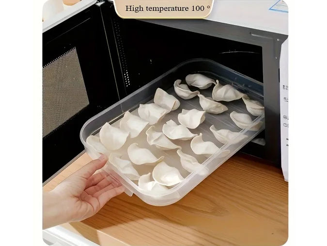 240 Dumpling Fridge & Freezer Storage Box - 4 Layer - Non-Stick & Fresh Seal