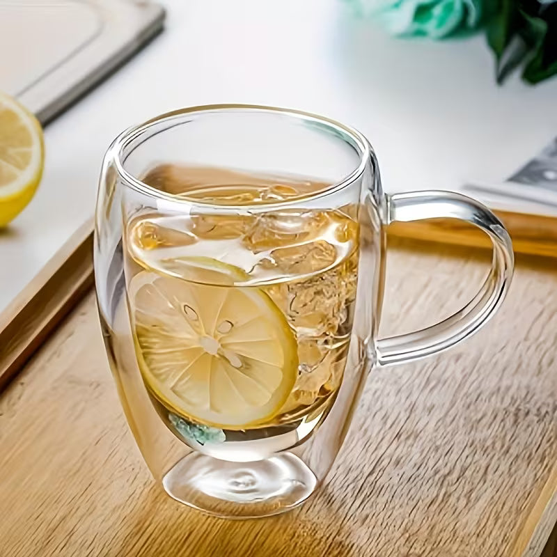Double-Wall Borosilicate Glass Coffee Cups with Handles-150ML