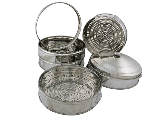 40cm Steamer Pot 3 Layer + Lid | Stainless Steel Commercial Kitchen Steamers