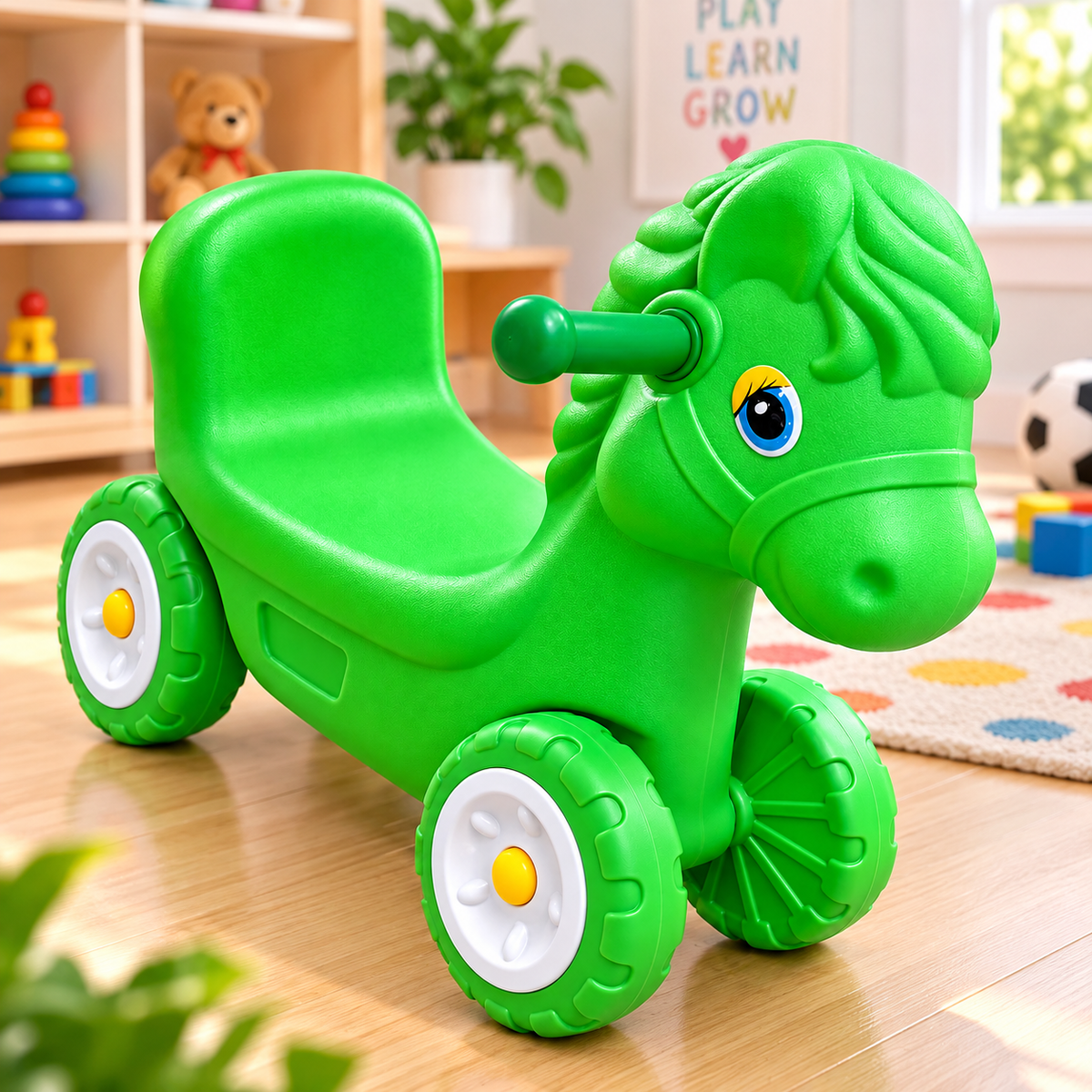Kids' Horse Ride-On Toy with Wheels - Durable and Safe Design