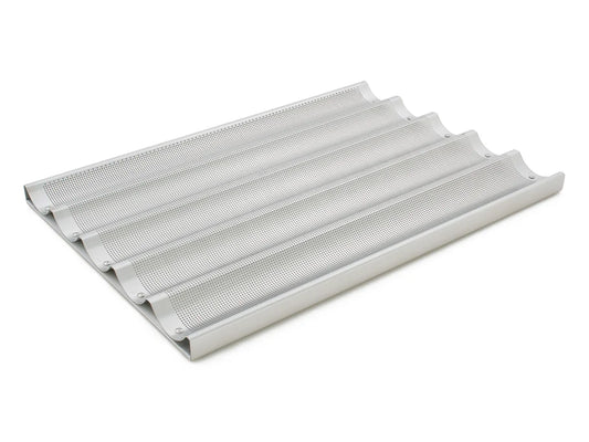 5 Stick French Bread Baguette Loaf Pan 18" Commercial Bakers Perf Aluminium Tray