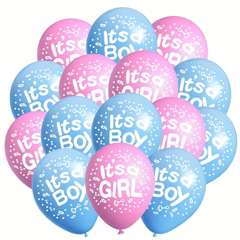 16pcs Blue and Peach Balloons