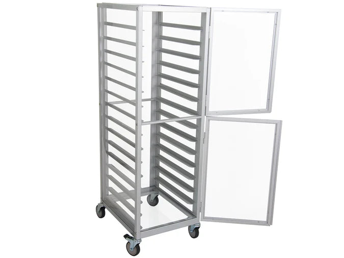 Enclosed Aluminium Bakers Rack - 2 Doors - 15 Tiers - Fits GN1/1 Trays