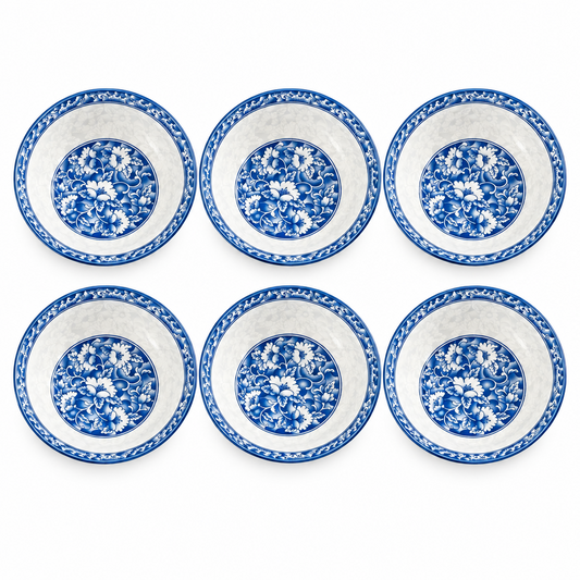 CERAMIC  HAND PAINTED BOWL SET -6PC