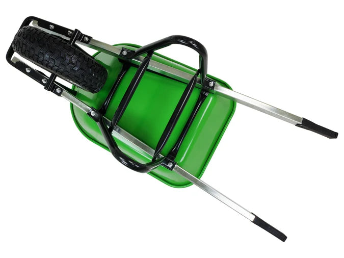 110L Wheelbarrow with Heavy Duty Green Metal Tray - 200kg Load