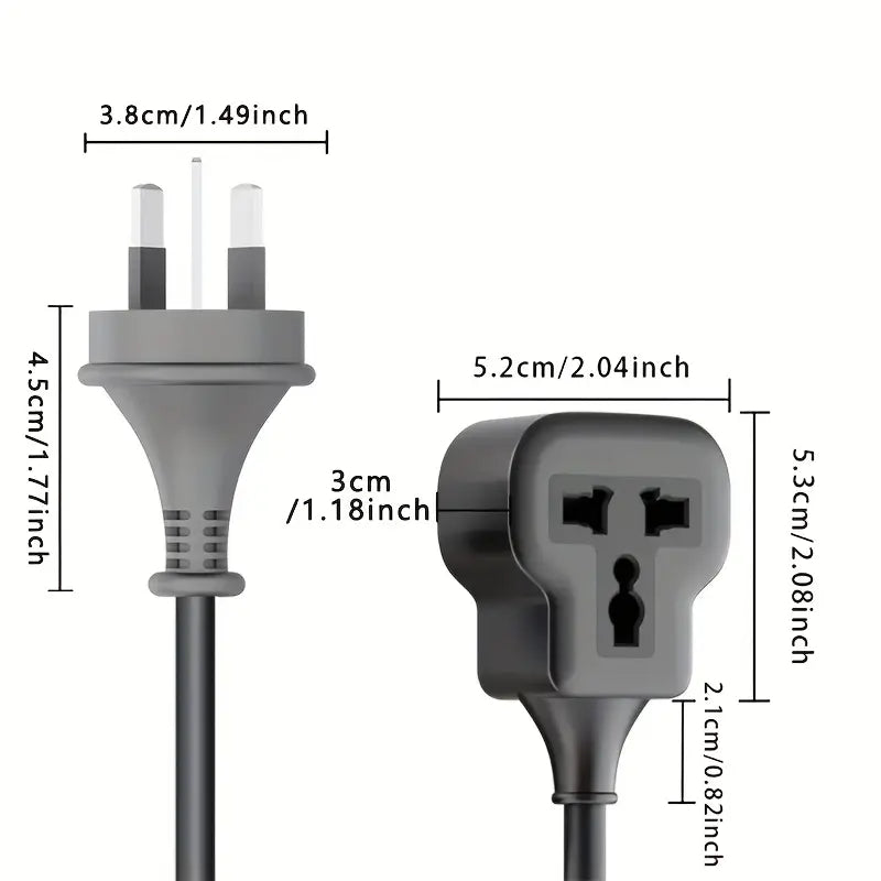 Single Extension Lead with 1 Gang Single AU Plug, 2500W Single Socket Lead