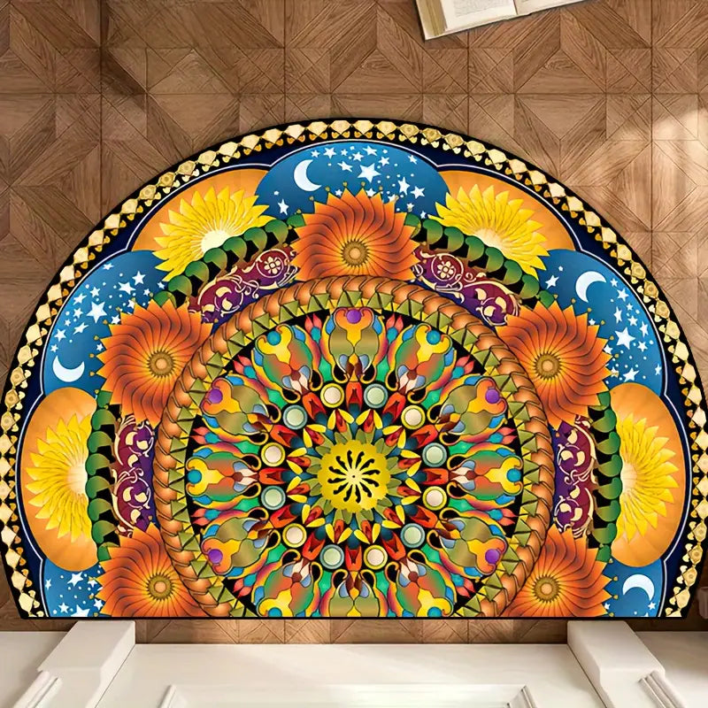 Half Round Mandala-Inspired Doormat