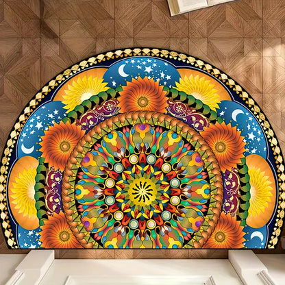 Half Round Mandala-Inspired Doormat