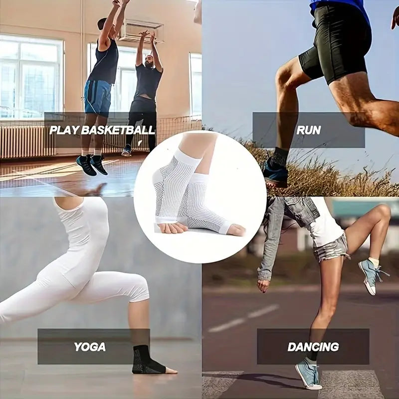 4 Pairs Compression Socks for Neuropathy with Arch Support