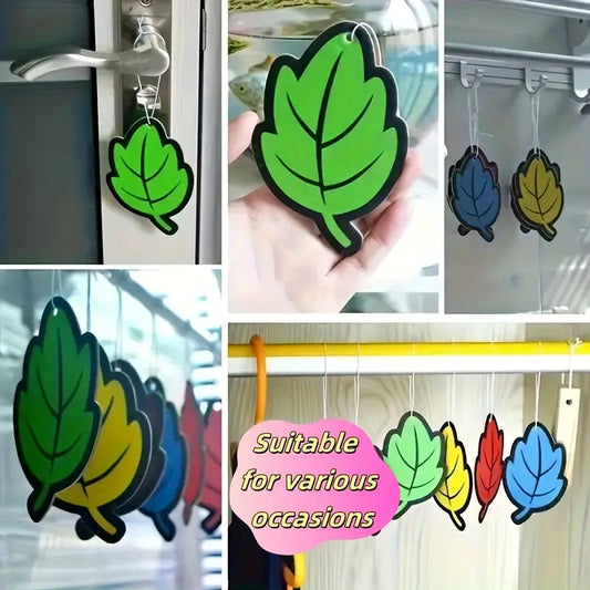 24pcs Natural Tea Paper Car Air Freshener Hanging Leaf-Shaped Scent Strips