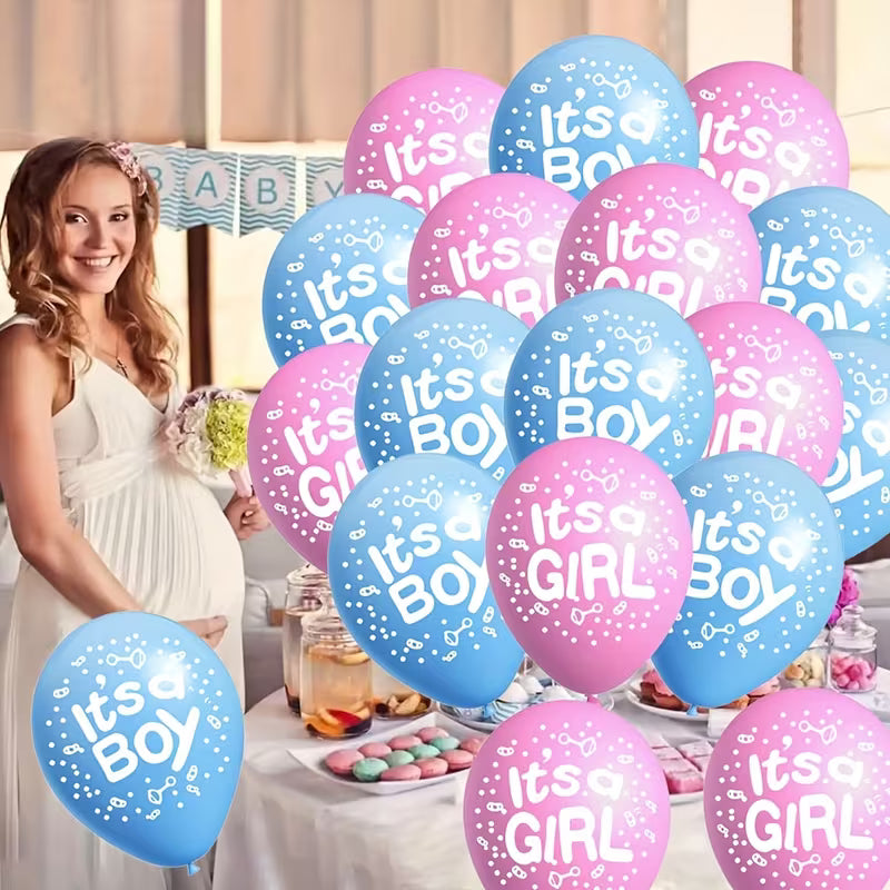 16pcs Blue and Peach Balloons
