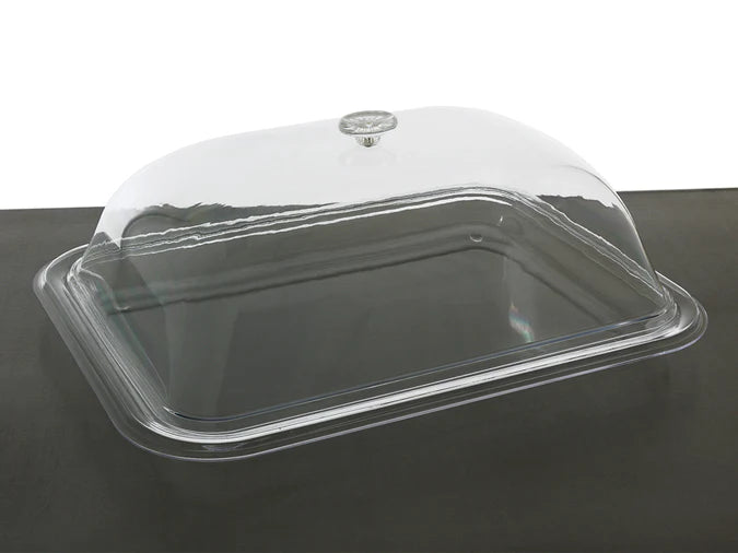 Medium Serving Tray with Domed Cover Lid - Food Grade Polycarbonate 52x39cm