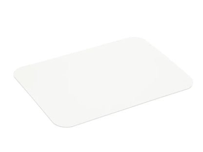 50 Large Oblong Tray Lids for Foil Containers - White Card - 21cm x 15cm