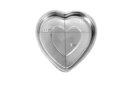 EVER GOLD Aluminum Heart Cake Mould, 600 ml, Silver