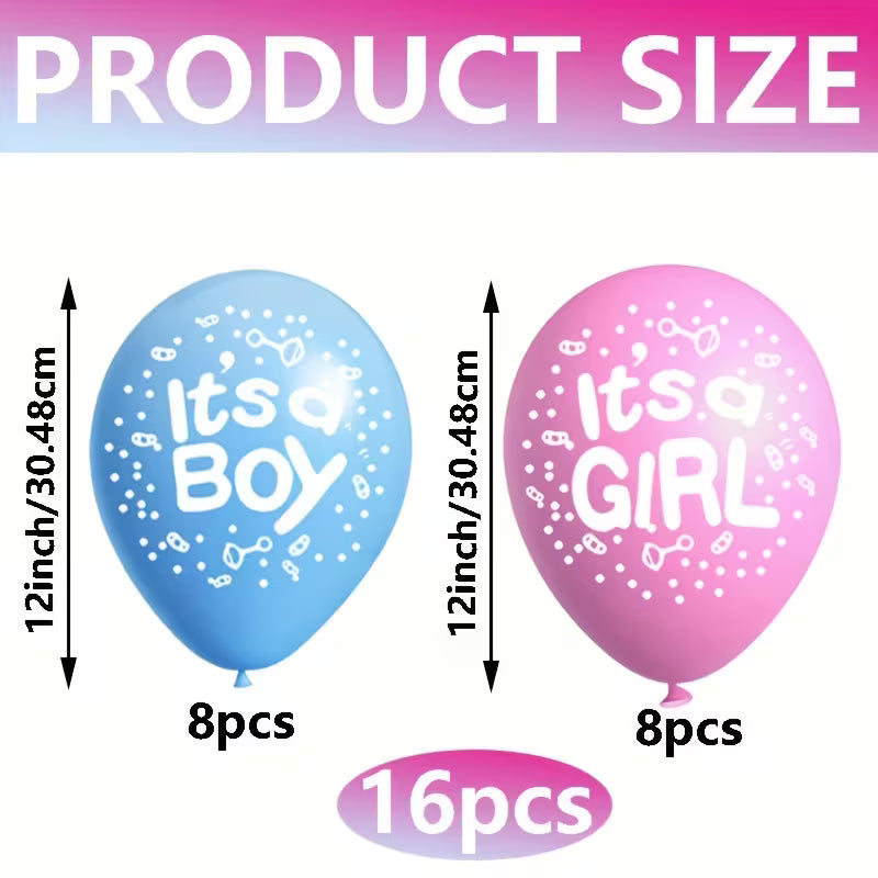 16pcs Blue and Peach Balloons