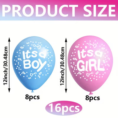 16pcs Blue and Peach Balloons