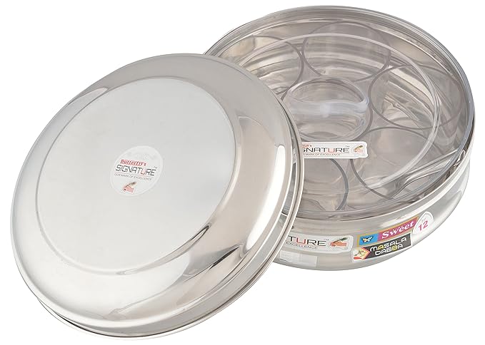 Signature Stainless Steel Masala Box With Plastic cups