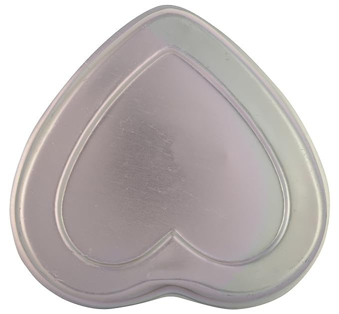 EVER GOLD Aluminum Heart Cake Mould, 600 ml, Silver