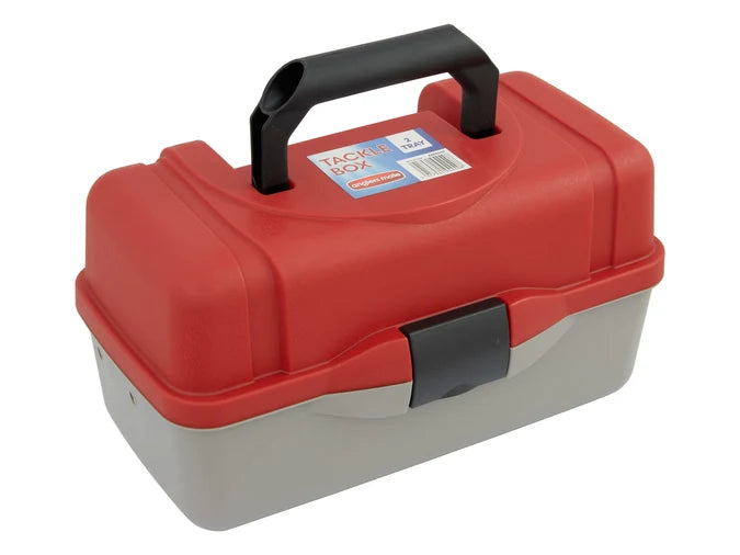 Fishing Tackle Box with 2 Fold Out Trays - Red