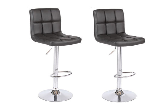 PU Leather Square Cushion Bar Stools 2pc