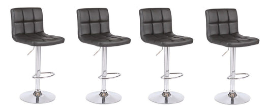 PU Leather Square Cushion Bar Stools 4pc