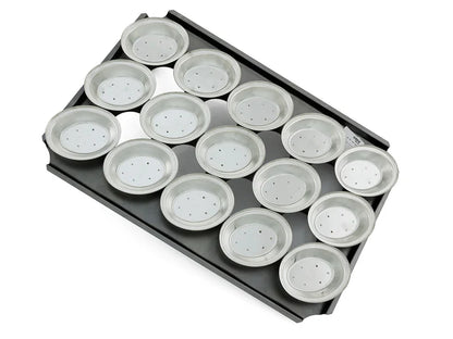 16" Pie Baking Tray - 15x Oval 13cm x 3cm Deep Pies Commercial S/S Self Cutting