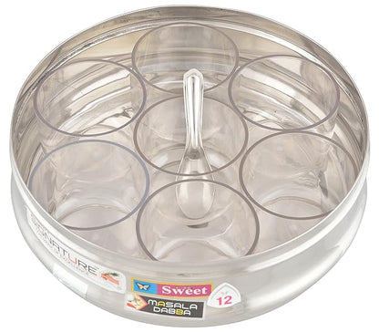Signature Stainless Steel Masala Box With Plastic cups