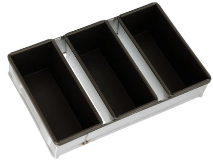 Commercial 3 Tray 450g Loaf Baking Pan - Heavy Duty with Non-Stick Tins