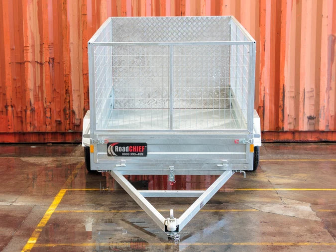 Trailer 8x5 Single Axle Rear Loading Ramp with 900mmH Cage