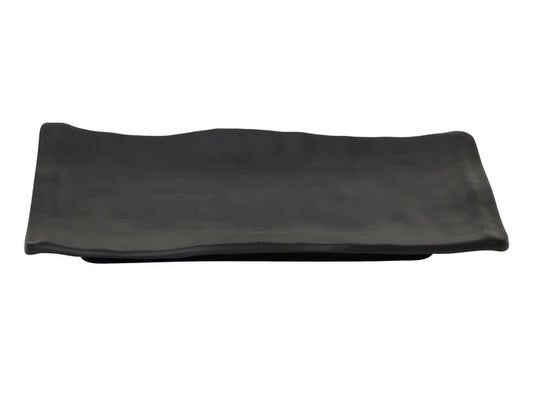 24.5cm Rectangular Black Platter - Melamine Serving Plate