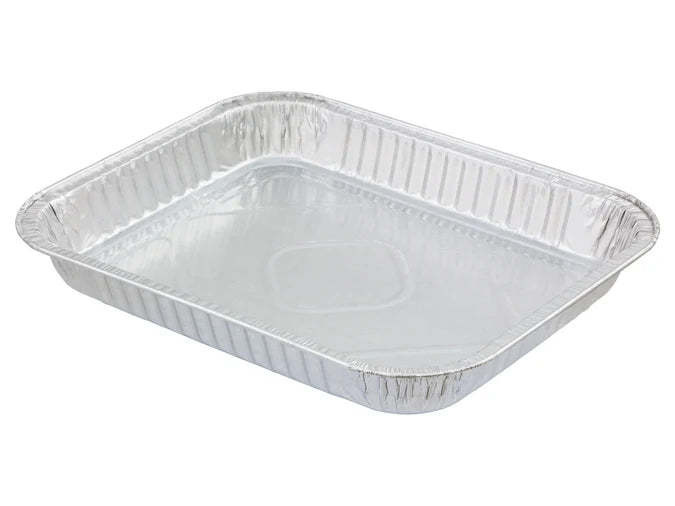 10 Pack Large Kiwi BBQ Foil Tray Containers - 2500ml - 32cm x 26cm x 4cm