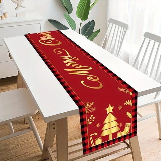 Golden Christmas Tree Table Runner - 179.83cm x 35.05cm