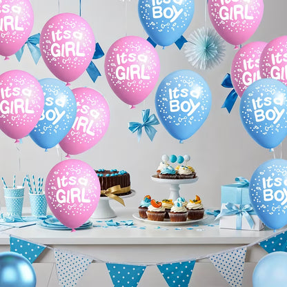 16pcs Blue and Peach Balloons