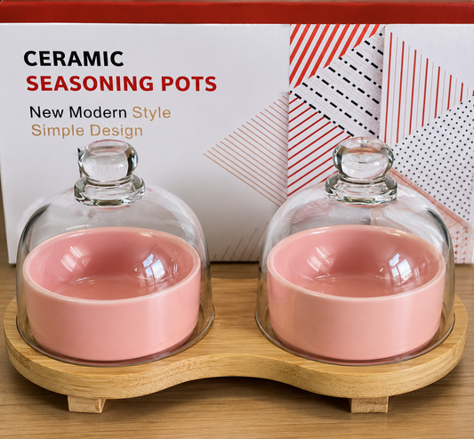 Seasoning Pot 2 Pcs Set Pink