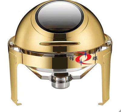 Chafing Dish Round Gold 6 Liters Domestic/commercial