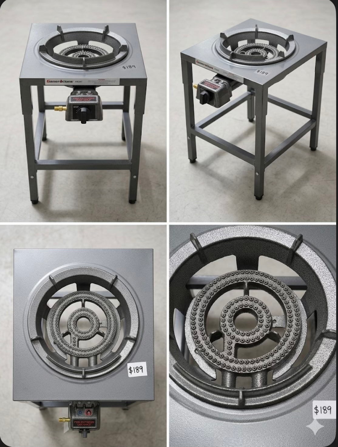 Buy 2 Ring Cast Iron Gas Burner With Stand + Regulator