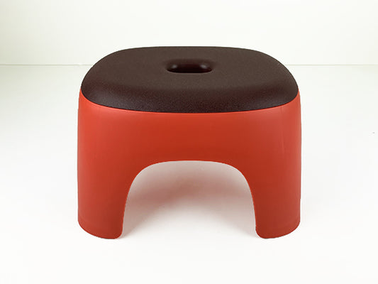 Plastic Stool Red & Brown Color