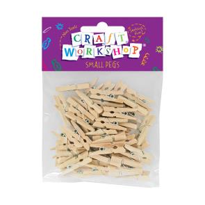 Craft Pegs Small Natural  25mm