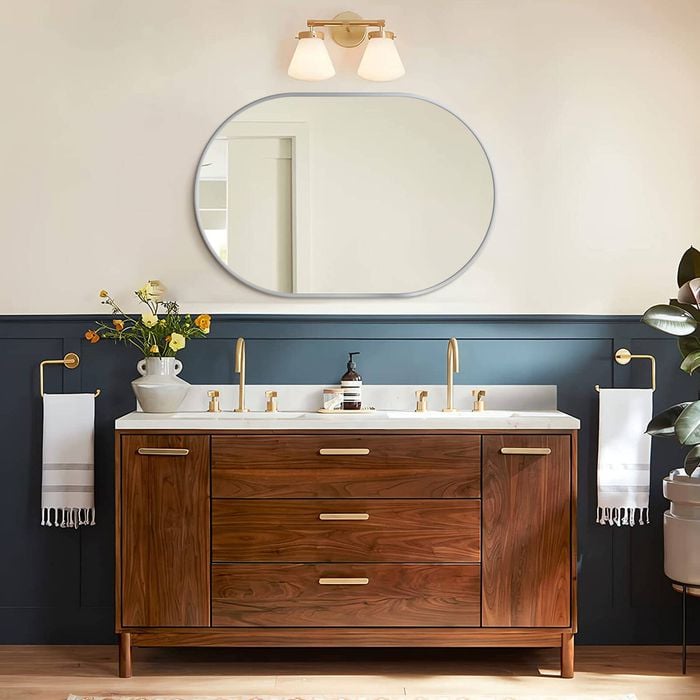 Barelli 750 x 500mm Chrome Modena Pill Shaped Framed Mirror