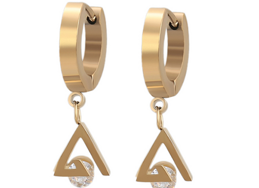 STAINLESS STEEL EARING WITH STONE