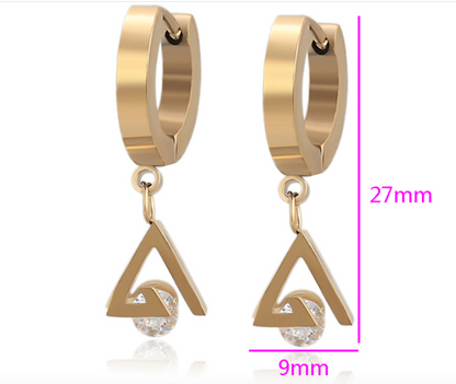 STAINLESS STEEL EARING WITH STONE