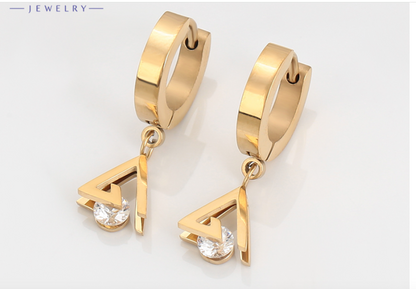 STAINLESS STEEL EARING WITH STONE